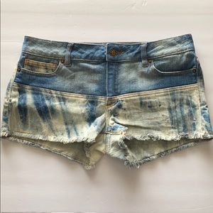 Michael Kors Light Wash Blue Frayed Denim Shorts